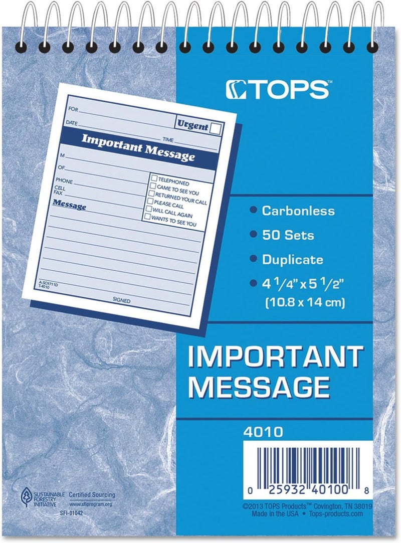 Reg Tops 4010 Important Message Pad, 4-1/4-Inch x6-Inch, 50 Sets, PK/CY Paper - Image 2